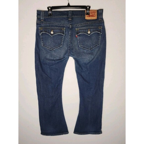 Vintage Levis 542 Low Rise Flare Jeans Y2K Flap Pockets Womens 14M - Picture 6 of 9
